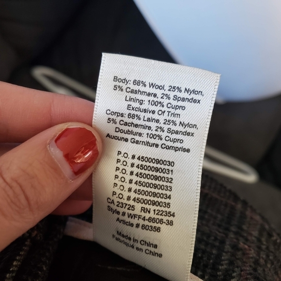 Wilfred Women's 2 World Blend Dress Pants High Rise Black White Plaid Bow Waist - Picture 7 of 7